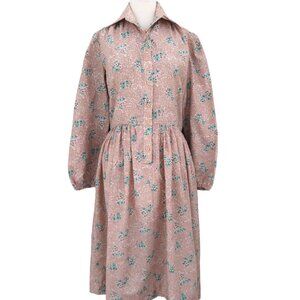 vtg BETTY HANSON floral print shirt dress sz M L